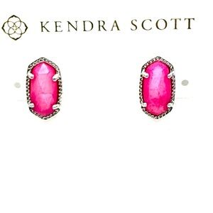 KENDRA SCOTT Silver Plated Fuschia Ellie Earrings NWT